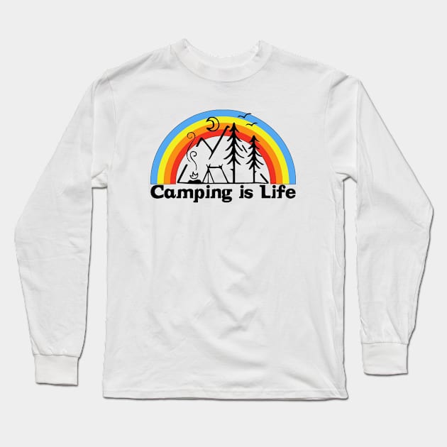 Camping is life Long Sleeve T-Shirt by Vintage Dream